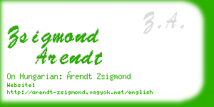 zsigmond arendt business card